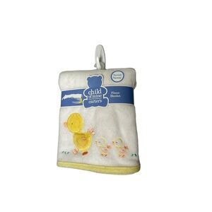Carter's CHILD of MINE Baby Blanket Lovey Ducks Yellow White Fleece Mom & Babies